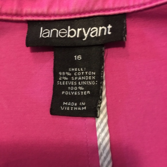 Lane Bryant Cotton Hot Pink 3/4 Sleeve Jacket 16 - Picture 4 of 6